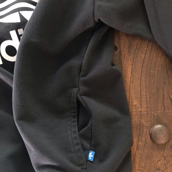 Adidas Trefoil Logo Cotton Sweatshirt Black/White - Picture 8 of 12